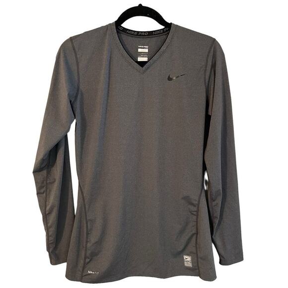Nike Athletic‎ Grey Long Sleeve Tee Shirt Nike Fit Size Large - Picture 1 of 6